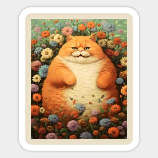 Feline Garden Delight: Cats Amongst a Bouquet of Blooms - Edward Sticker